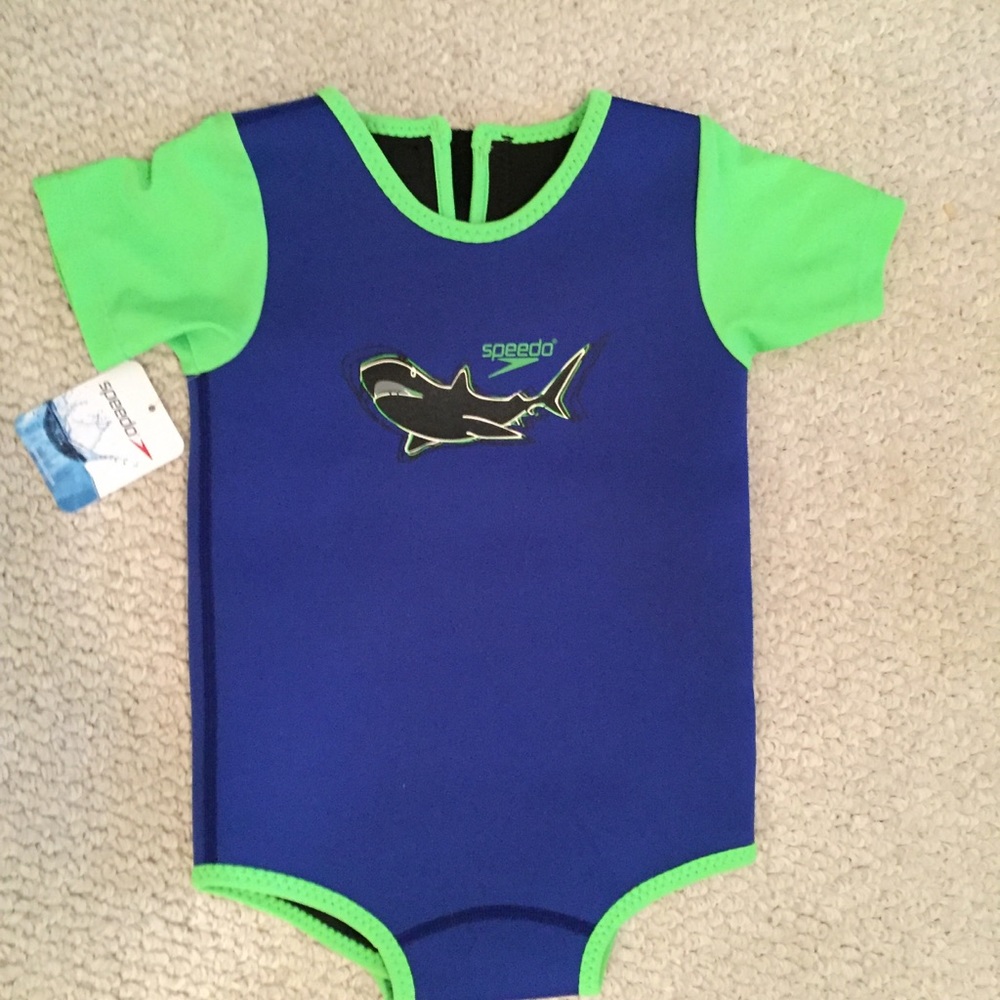 Speedo one piece toddler “Blocktheburn” size 12-24